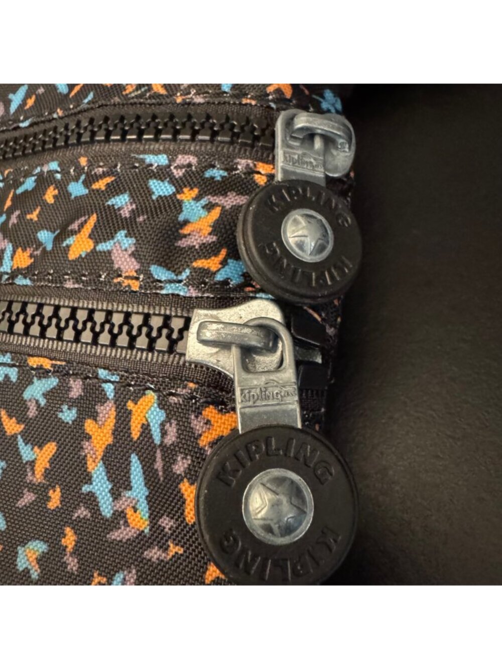 Kipling Crossbody Bag With Multicolor Print Adjustable Strap & Multiple Zipper C - Picture 4 of 12